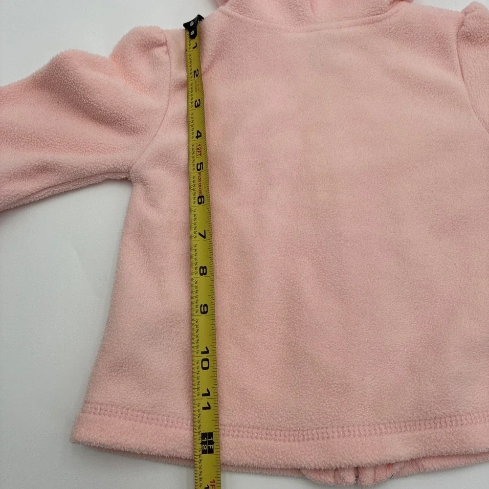 Gap Kids Baby Pink Fleece Critter Hood Leopard Zip Up Jacket 18-24 Months